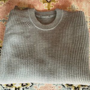 Theory men's gray wool channel knit sweater size L